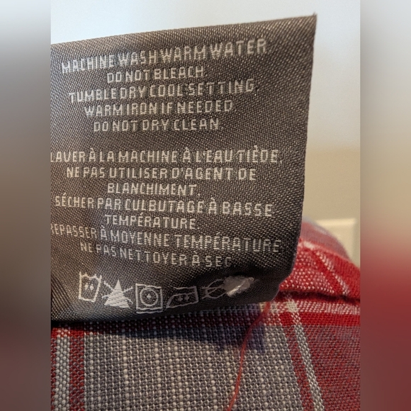 DENVER HAYES Untucked  Modern Fit Button Up Shirt Red & Gray Plaid Men's XL - Picture 5 of 6